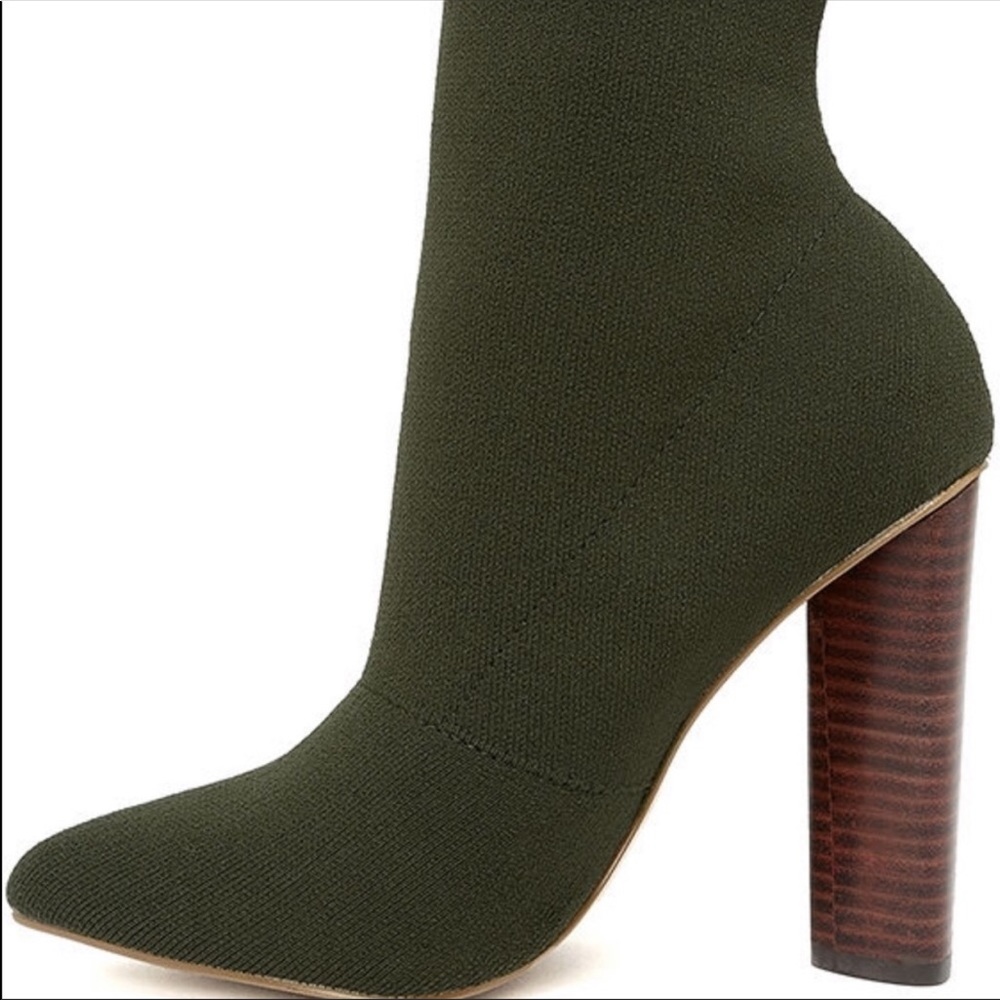 Olive Green Steve Madden Sock Booties